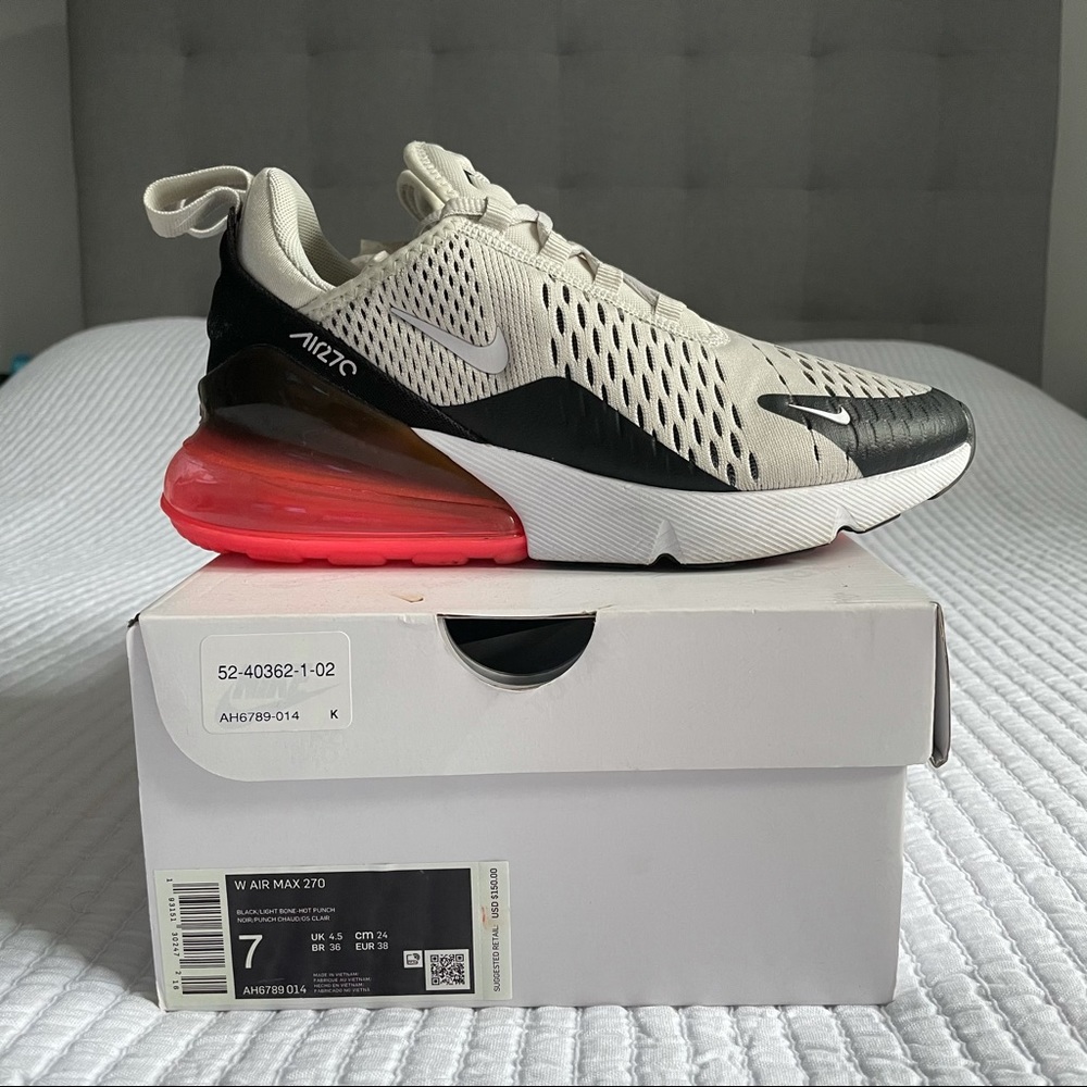 USED Women’s Nike Airmax 270 Size 7 BLK/Bone